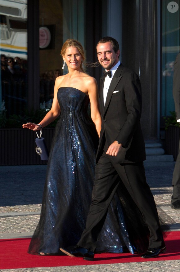 Le prince Nikolaos et la princesse Tatiana de Grèce au dîner précédant le mariage de Madeleine de Suède, le 7 juin 2013 à Stockholm