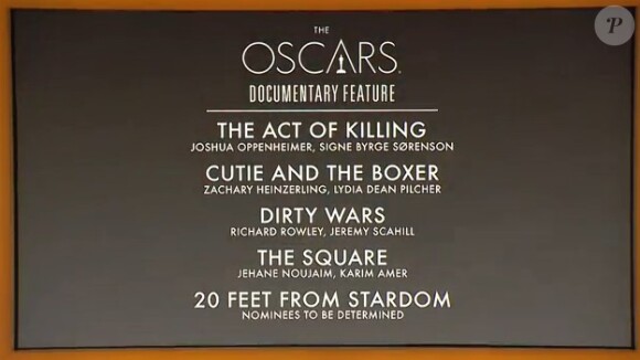 Oscars 2014, les nominations dévoilées le 16 janvier 2014 : meilleur documentaire