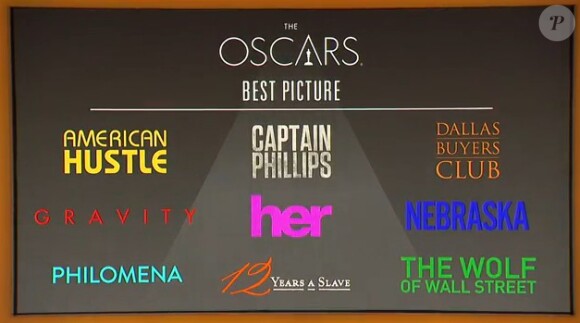 Oscars 2014, les nominations dévoilées le 16 janvier 2014 : meilleur film