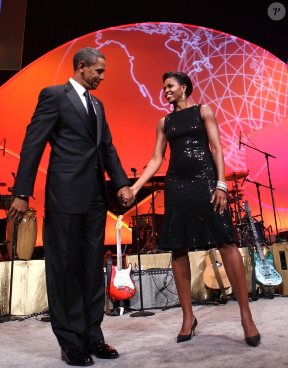 Barack et Michelle Obama lors du dîner du Congressional Hispanic Caucus Institute (CHCI) à Washington. Septembre 2009.