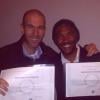 Olivier Dacourt et Zinédine Zidane, diplômé du Centre de droit et d'économie du sport de Limoges, le 14 janvier 2014
