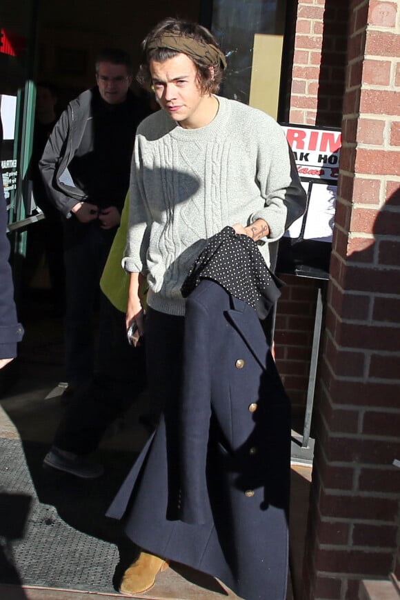 Harry Styles, membre du groupe One Direction, dans les rues de Park City à l'occasion du festival du film de Sundance, le 18 janvier 2014.