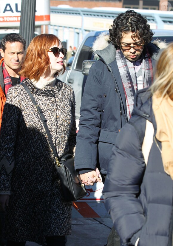 Christina Hendricks et son mari Geoffrey Arend au festival du film de Sundance à Park City, Utah, le 18 janvier 2014.