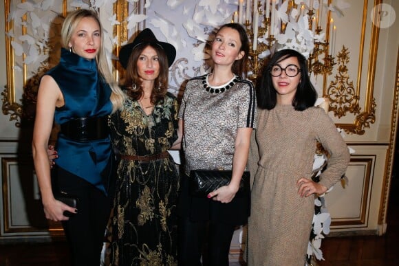 Melonie Foster Hennessy, Aurélie Saada, Audrey Marnay et Sylvie Hoarau assistent au défilé haute couture Alexis Mabille printemps-été 2014 à l'Hôtel d'Evreux. Paris, le 20 janvier 2014.