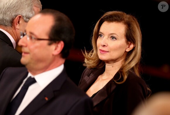 François Hollande et Valerie Trierweiler au Palais de l'Elysée, le 7 Novembre 2013.