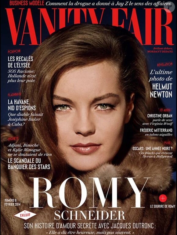 Romy Schneider en couverture du magazine Vanity Fair, édition française, du mois de février 2014