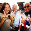 Jenson Button, sa compagne Jessica Michibata et son père John, mort le 12 janvier 2014