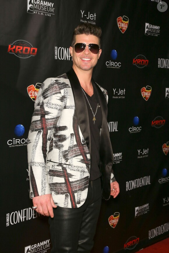 Robin Thicke lors de la Los Angeles Confidential Grammy Party à Los Angeles, le 24 janvier 2014.