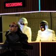 Stevie Wonder et les Daft Punk sur scène lors des Grammy Awards à Los Angeles, le 26 janvier 2014.