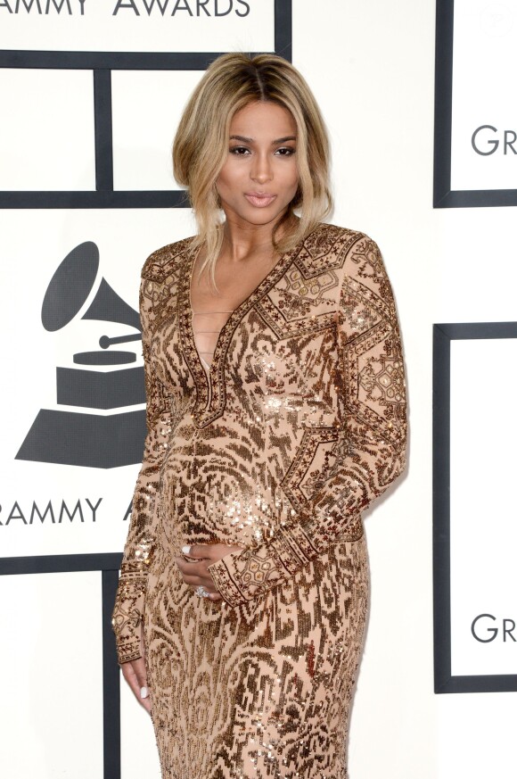 Ciara (enceinte) lors des 56e Grammy Awards à Los Angeles, le 26 janvier 2014.