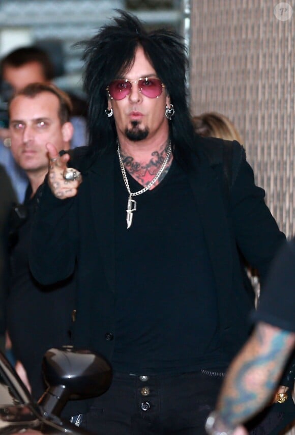 Nikki Sixx arrive sur le plateau de l'emission "Jimmy Kimmel Live!" à Hollywood, le 28 janvier 2014.