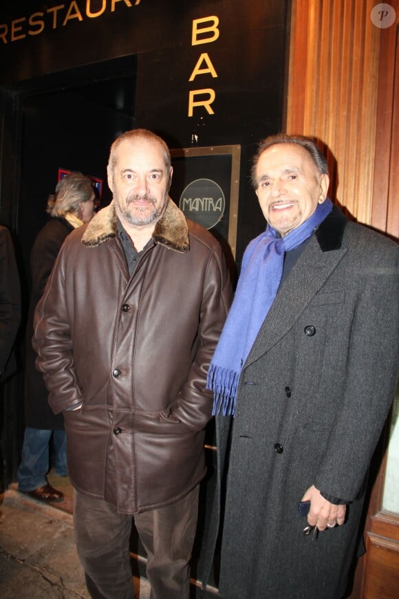 Jean-Pierre Jeunet, Jean-Pierre Kalfon lors de la soirée pour le 10e anniversaire de la disparition de l'acteur Ticky Holgado au restaurant "O Mantra" à Paris le 30 janvier 2014.