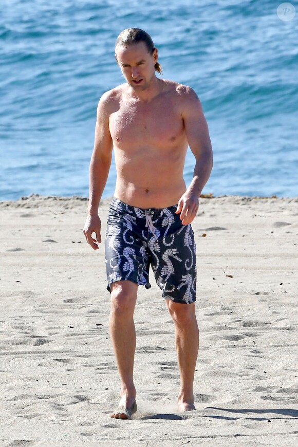 Owen Wilson sur une plage de Malibu à Los Angeles le 18 octobre 2013