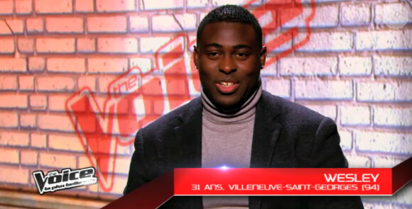 Wesley dans The Voice 3 sur TF1 le samedi 1er février 2014