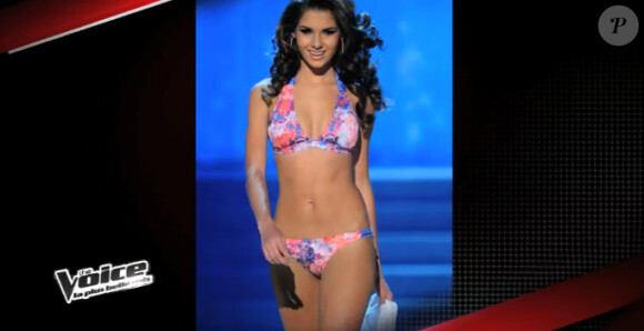 Marie Payet, Miss Réunion 2011, dans The Voice 3 sur TF1 le samedi 1er février 2014