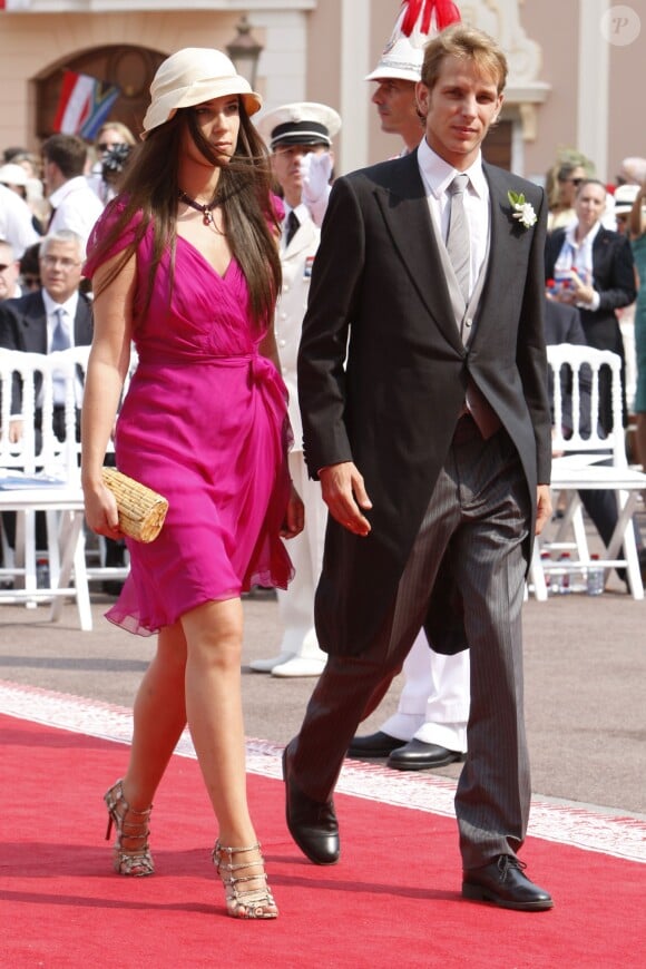 Andrea Casiraghi et son épouse Tatiana Santo Domingo lors du mariage du prince Albert II de Monaco et Charlene Wittstock à Monaco, le 2 juillet 2011