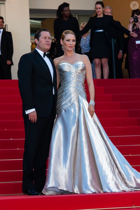 Uma Thurman et Arpad Busson Lors du 66e Festival de Cannes, le 26 mai 2013