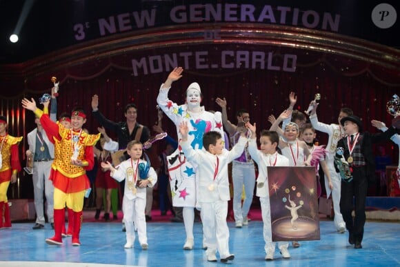 Cérémonie de remise des Juniors lors du 3e Festival international de cirque New Generation, le 2 février 2014 à Monaco.