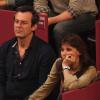 Jean-Luc Reichmann et sa compagne Nathalie assistent à la finale de l'Open GDF Suez au Stade Pierre de Coubertin à Paris le 2 fevrier 2014