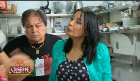 Marie-France et Pasquale dans le premier épisode de Giuseppe Ristorante, une histoire de famille sur NRJ12 le lundi 3 février 2014