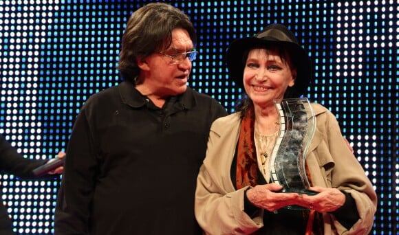 Jean-François Davy et Anna Karina - Clôture des "Rencontres Internationales du Cinéma" et remise des Prix Henri-Langlois à Vincennes le 3 février 2014.