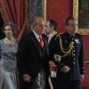 Le roi Juan Carlos Ier lors de la réception traditionnelle organisée pour le corps diplomatique, le 5 février 2014 au palais de la Zarzuela, à Madrid.