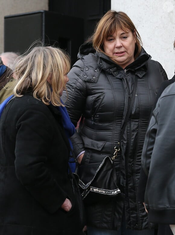 Michèle Bernier à la sortie des obsèques de François Cavanna au Père Lachaise à Paris. Le 6 février 2014.