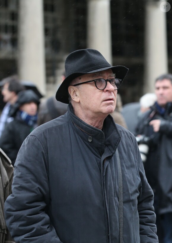 Georges Wolinski lors des obsèques de François Cavanna au Père Lachaise à Paris. Le 6 février 2014.