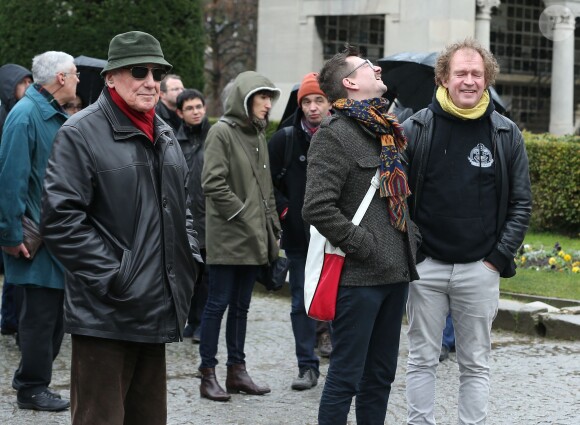 Les obsèques de François Cavanna au Père Lachaise à Paris. Le 6 février 2014.