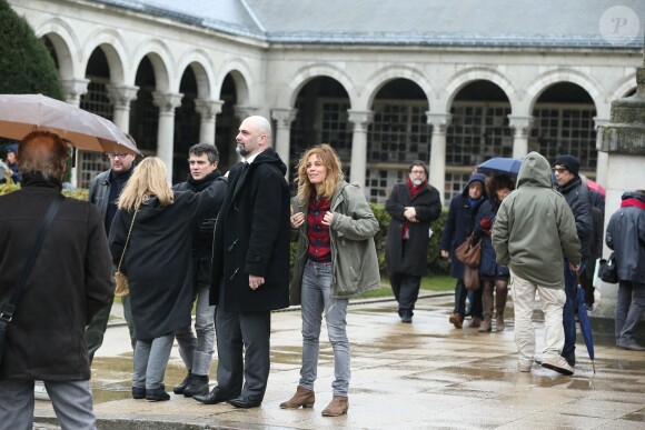 Les obsèques de François Cavanna au Père Lachaise à Paris. Le 6 février 2014.