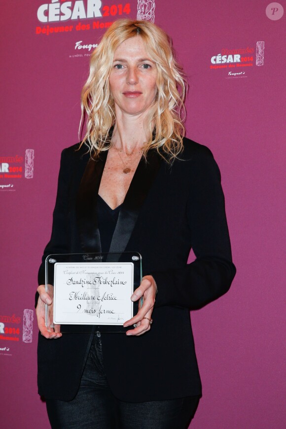 Sandrine Kiberlain au déjeuner des nommés aux César au Fouquet's à Paris, le 8 février 2014.