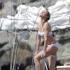 Exclusif - Cameron Diaz lors d'un shooting sur un bateau à Saint-Barthélemy, le 31 janvier 2014.
