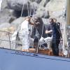 Exclusif - Cameron Diaz très proche du célèbre photographe Giampaolo Sgura lors d'un shooting sur un bateau à Saint-Barthélemy, le 31 janvier 2014.