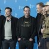 Uma Thurman, Christian Slater, Lars von Trier, Stellan Skarsgard, Stacy Martin et Shia LaBeouf au photocall du film Nymphomaniac lors du 64e festival de Berlin en Allemagne le 9 février 2014.