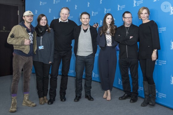 Shia LaBeouf, Stellan Skarsgard, Christian Slater, Stacy Martin, Lars von Trier et Uma Thurman au photocall du film Nymphomaniac lors du 64e festival de Berlin en Allemagne le 9 février 2014.