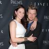 Nick Carter et sa fiancée Lauren Kitt font leur soirée d'enterrement de vie de jeune fille et de garçon dans la boîte de nuit Ghostbar à Las Vegas, le 8 février 2014.