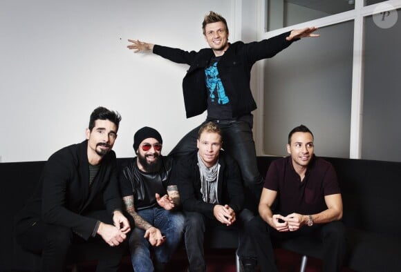 Exclusif - Le groupe Backstreet Boys, composé de Kevin Richardson, Aj McLean, Nick Carter, Brian Littrell et Howie Dorough, à Stockholm, le 14 novembre 2013.