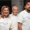 Michèle Laroque, Pierre Douglas, Henri Leconte lors du lancement de l'opération Sourire gagnant de l'association Enfant Star & Match à Levallois-Perret le 10 février 2014
