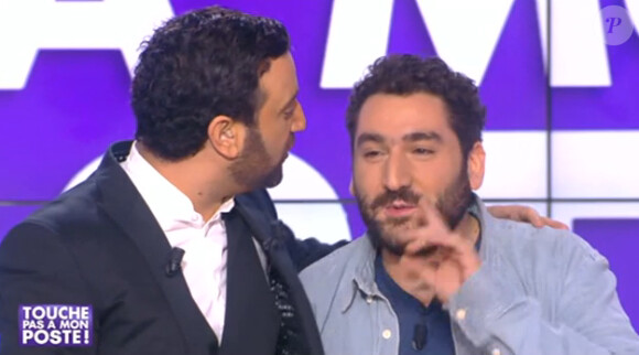 Cyril Hanouna et Mouloud Achour font la paix dans "Touche pas à mon poste", mercredi 12 février 2014.