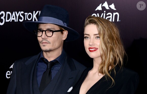 Johnny Depp et Amber Heard à l'avant-première de "3 Days to Kill" à Los Angeles, le 12 février 2014.