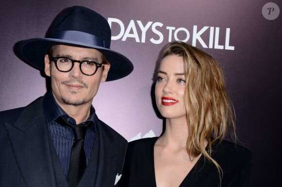 Johnny Depp et Amber Heard à l'avant-première de "3 Days to Kill" à Los Angeles, le 12 février 2014.
