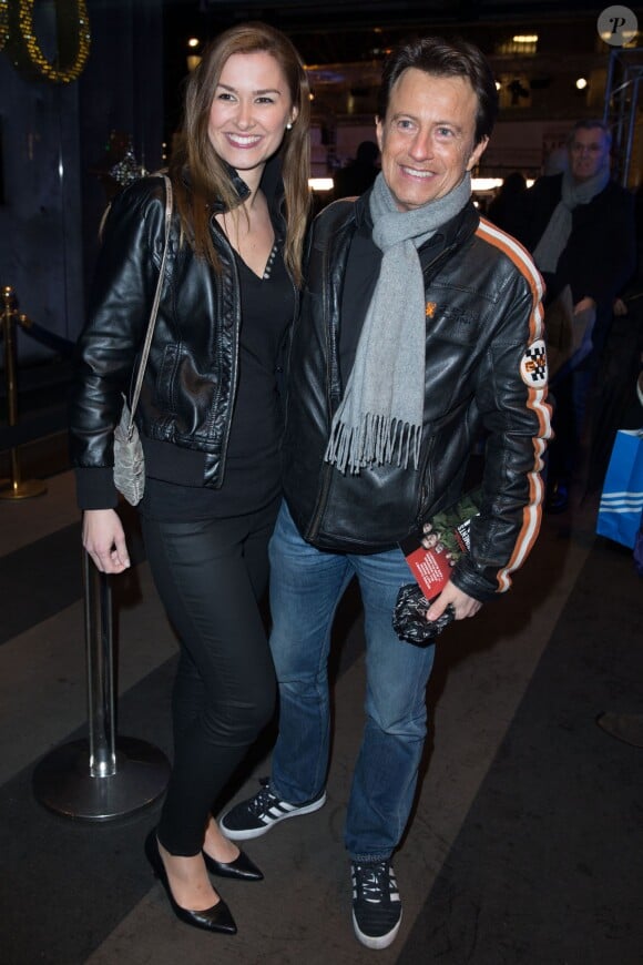 Vincent Perrot et sa compagne lors de la première du film Monuments Men à l'UGC Normandie à Paris le 12 février 2014.