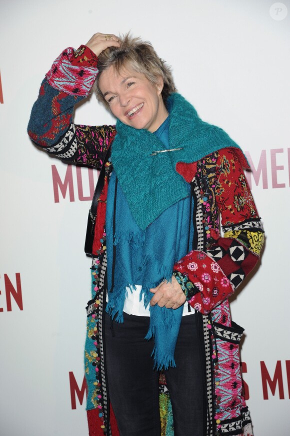Véronique Jannot à la première du film Monuments Men à l'UGC Normandie à Paris le 12 février 2014.