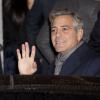 George Clooney arrive à la première du film Monuments Men à l'UGC Normandie à Paris le 12 février 2014.