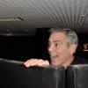 George Clooney déconneur à la première du film Monuments Men à l'UGC Normandie à Paris le 12 février 2014.