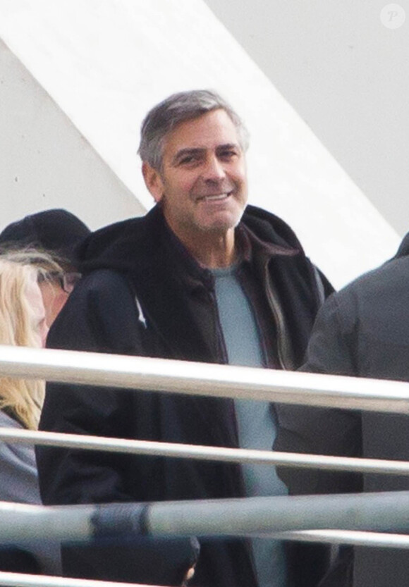 George Clooney sur le tournage de Tomorrowland à Valence (Espagne), le 21 janvier 2014.