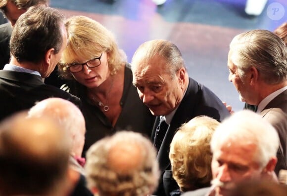 Jacques et Claude Chirac lors de la cérémonie de remise du Prix pour la prévention des conflits de la Fondation Chirac au musée du quai Branly. Paris, le 21 novembre 2013