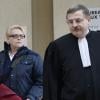Jakie Quartz, de son vrai nom Jacqueline Cuchet, accompagnée de son avocat, au tribunal correctionnel de Créteil le 18 février 2014. Elle répond à des faits de violences sur sa mère.