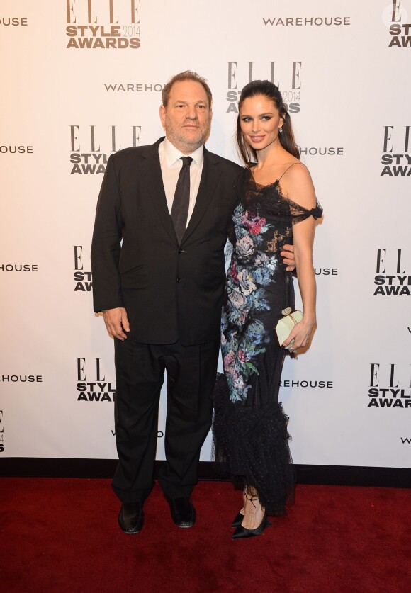 Harvey Weinstein et sa femme créatrice de mode Georgina Chapman assiste aux Elle Style Awards au One Embankment, à Londres. Le 18 février 2014.