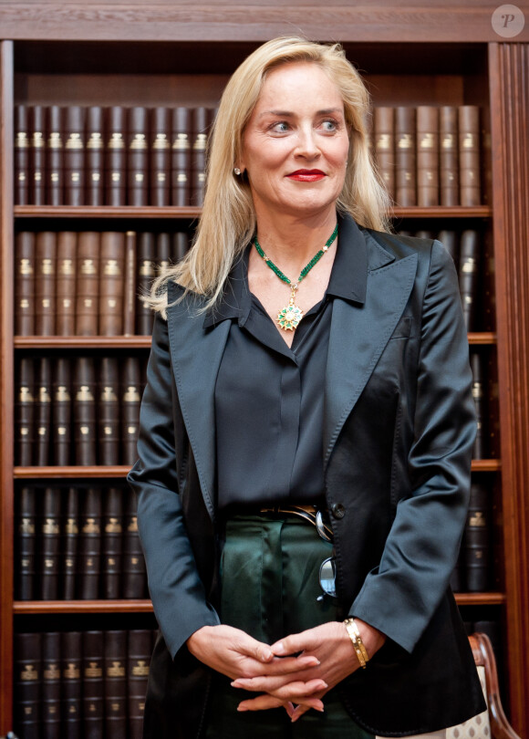 Sharon Stone à Varsovie, le 22 Octobre 2013.